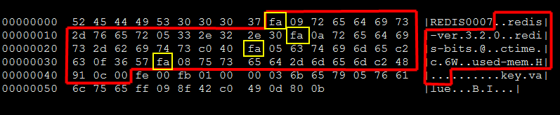 rdb version 7 format aux hex