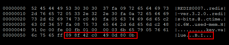 rdb version 7 format checksum hex